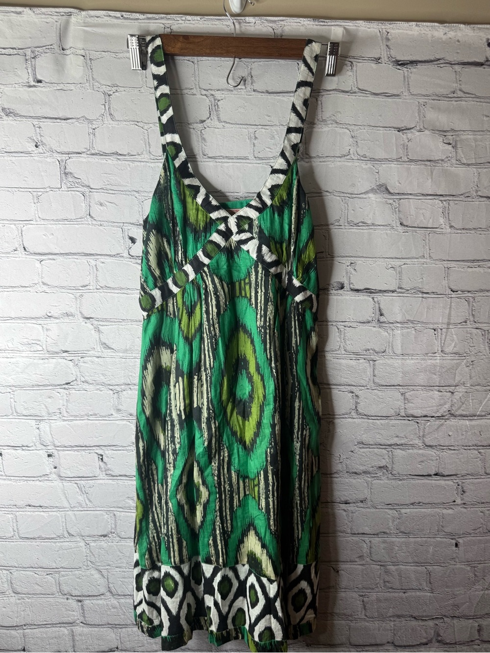 Pura vida Green Patterned Sleeveless Women's Dress size 6
